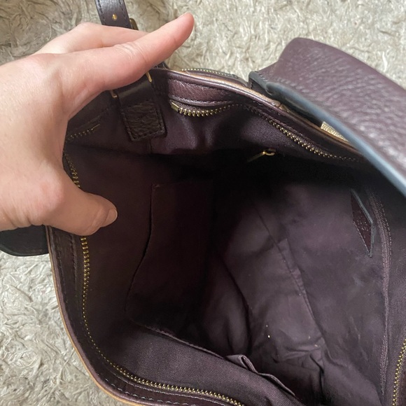 Fossil bag. NWOT. Gold flick and brown leather - Picture 5 of 12